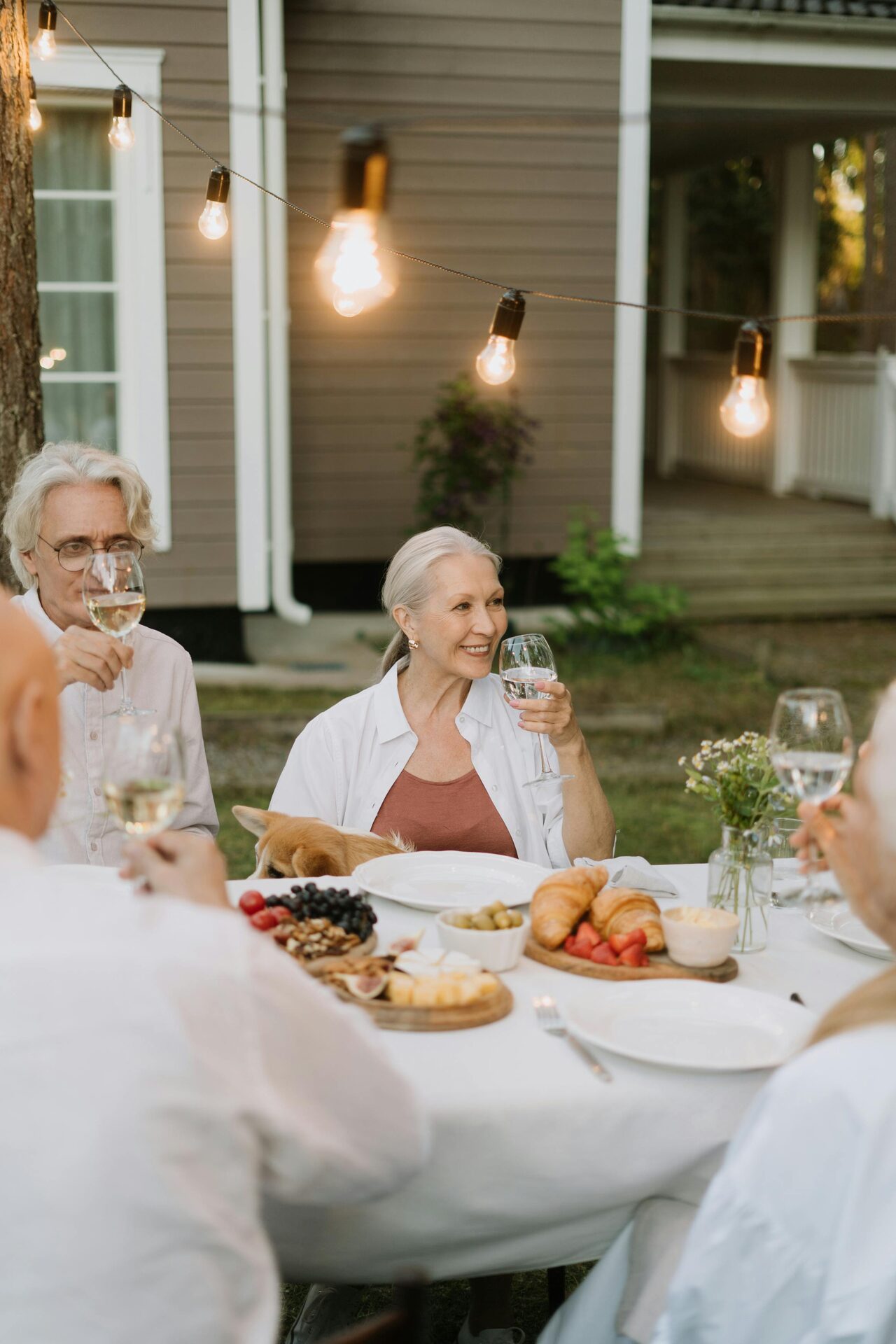 Personal conversation over dinner